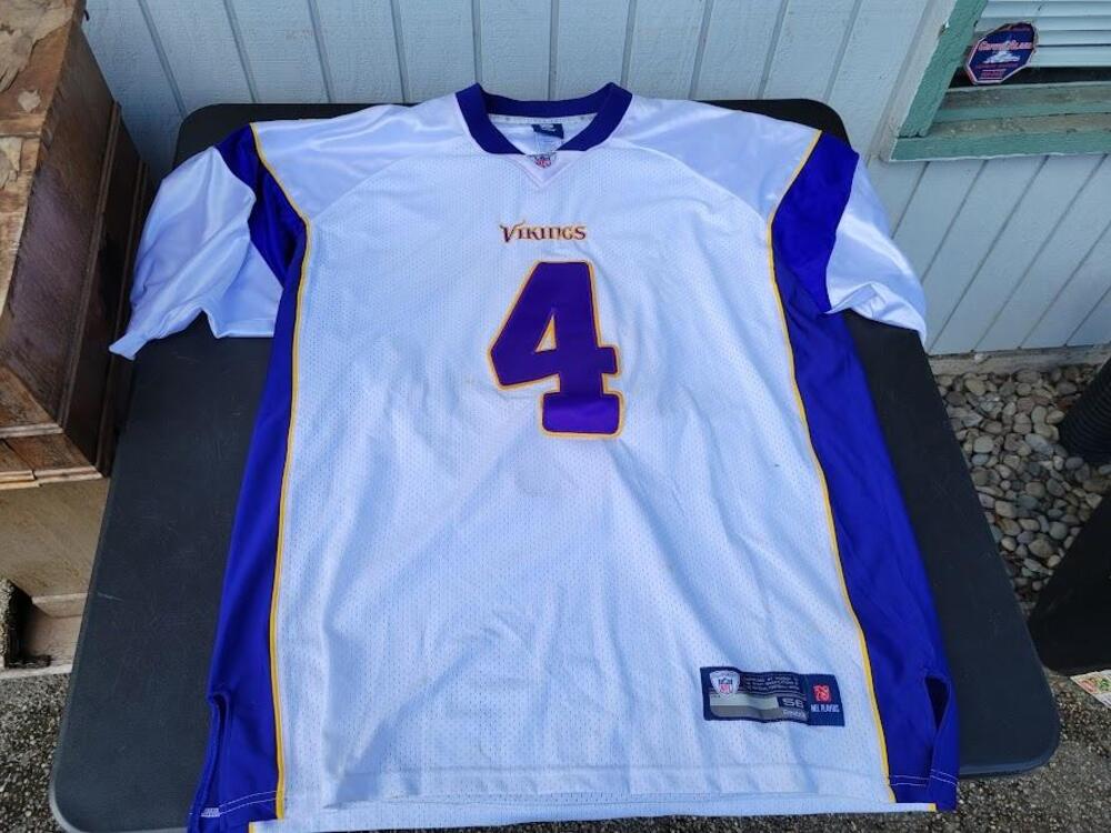 Minnesota Vikings Football Jersey Mens 56 White Purple NFL Brett Favre Reebok